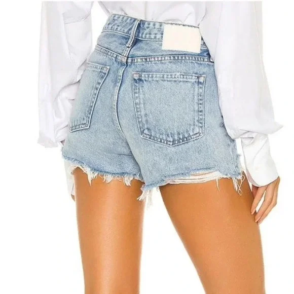 GRLFRND The Helena High Rise Cut Off Jeans Shorts Newport frayed Raw hem Size 30 - Picture 3 of 12